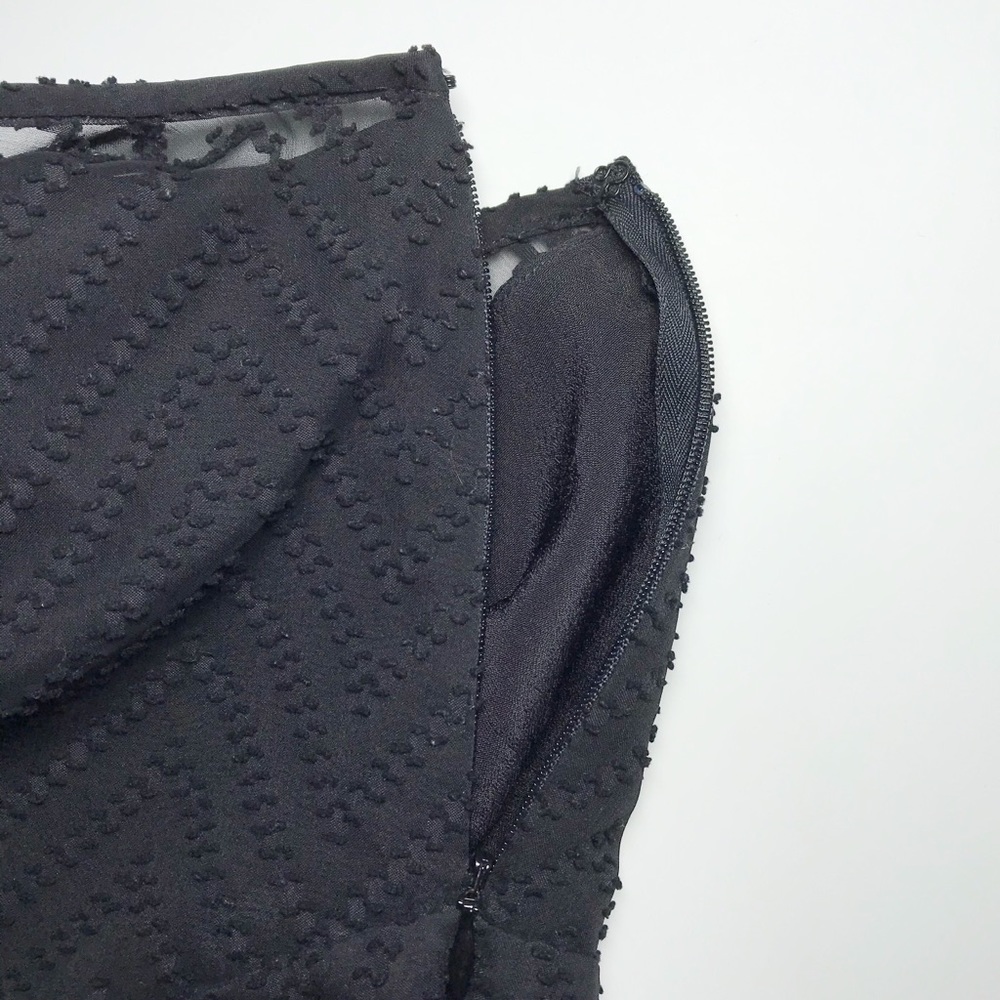 J Crew Sleeveless Chiffon Dress in Zigzag Black - Picture 7 of 9